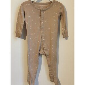 Colored Organics Baby Footed Sleeper 6-12M Clay Tulip Long Sleeve Snap Closure